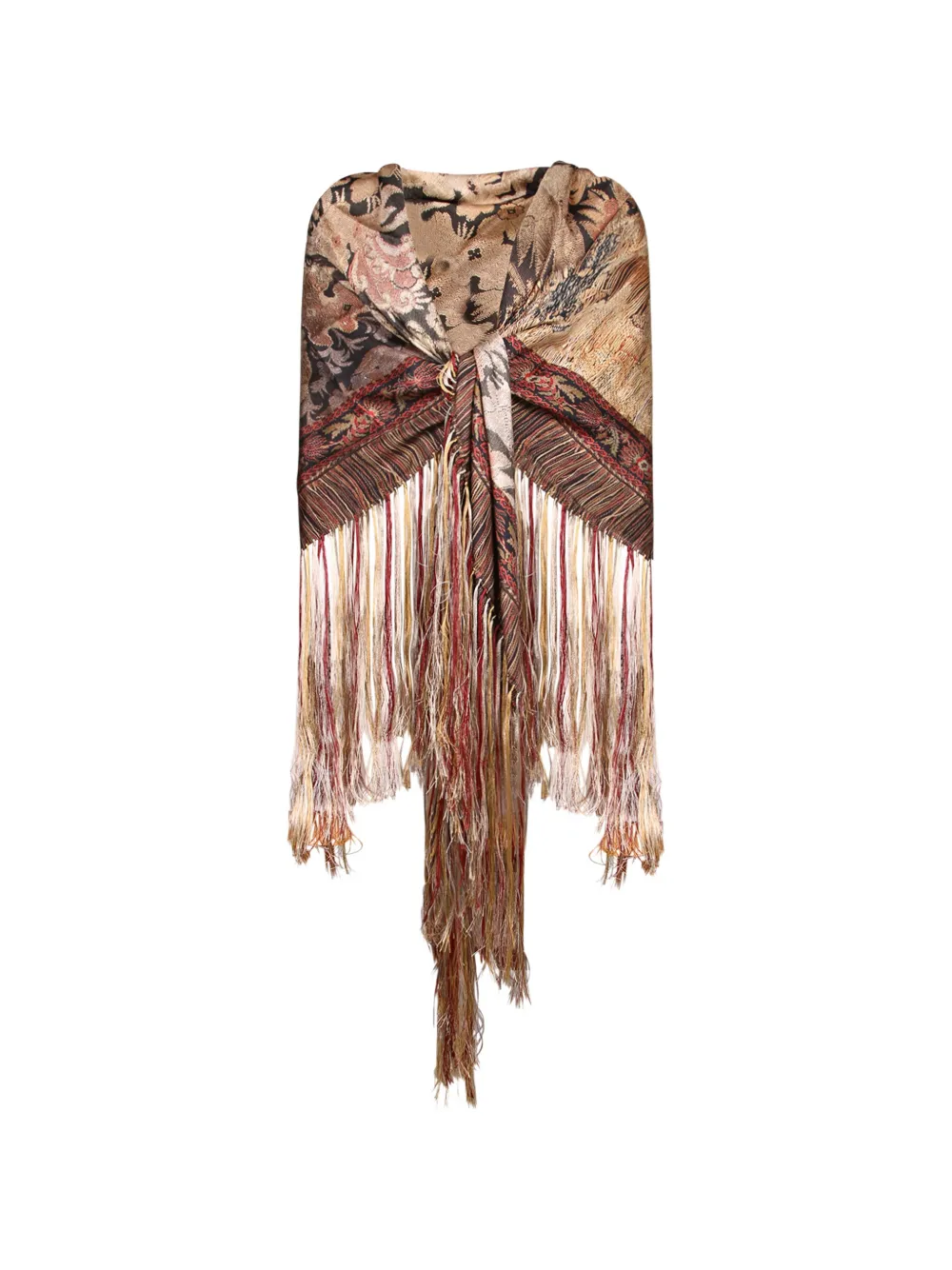 Pierre-Louis Mascia Aloeuw jacquard-woven fringed scarf - Nude