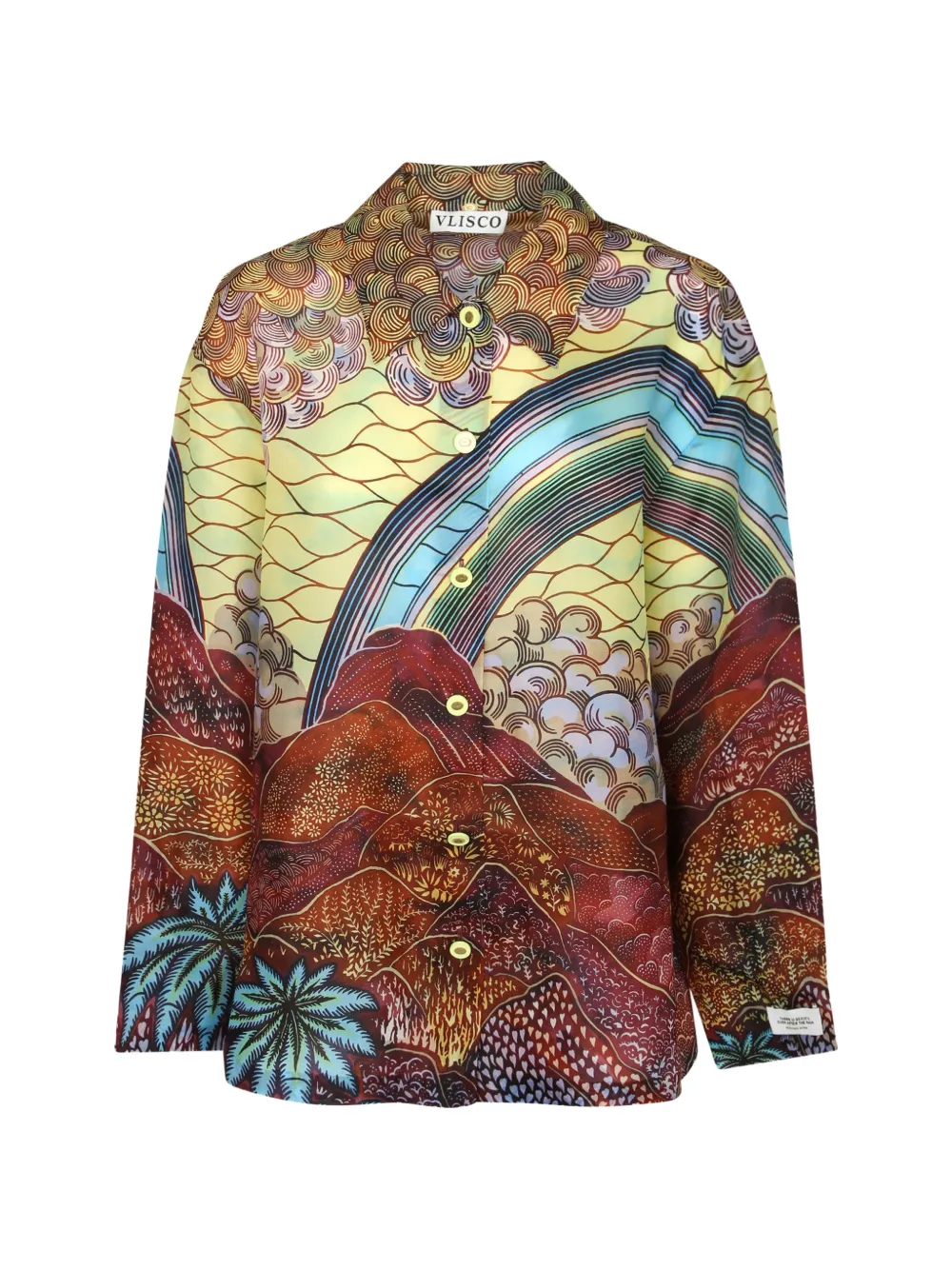 Vlisco Dialogues landscape-print shirt
