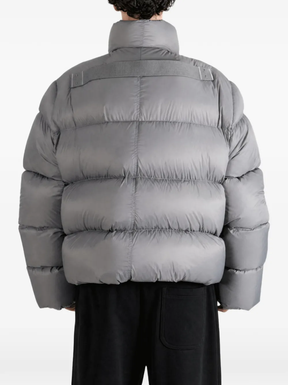 Rick Owens Gewatteerd jack met hoge hals Grijs