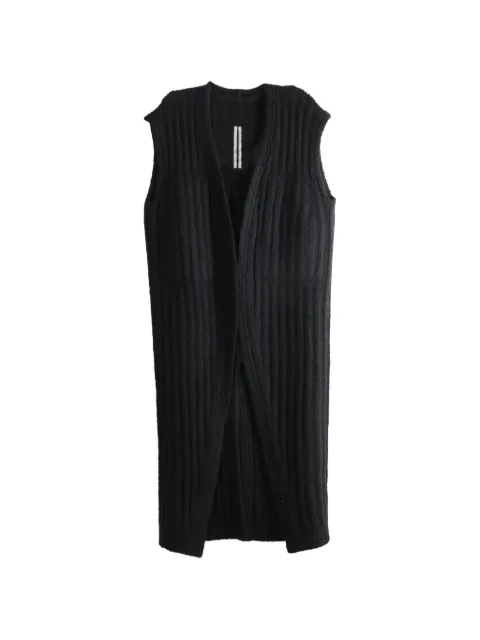 Rick Owens ribbed-knit sleeveless cardicoat