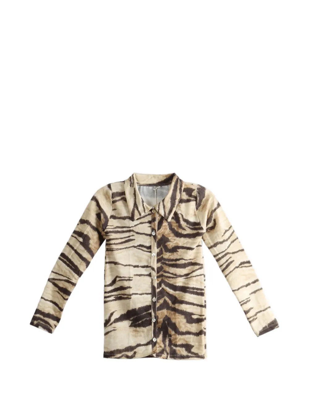 Baserange tiger-print long-sleeve shirt