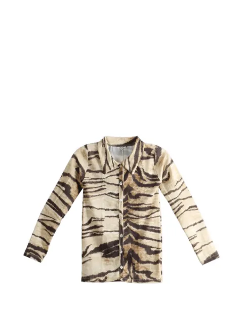 Baserange tiger-print long-sleeve shirt