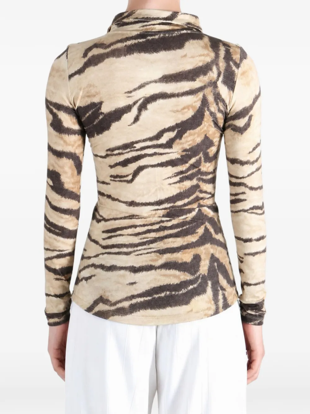Baserange Blouse met tijgerprint Beige