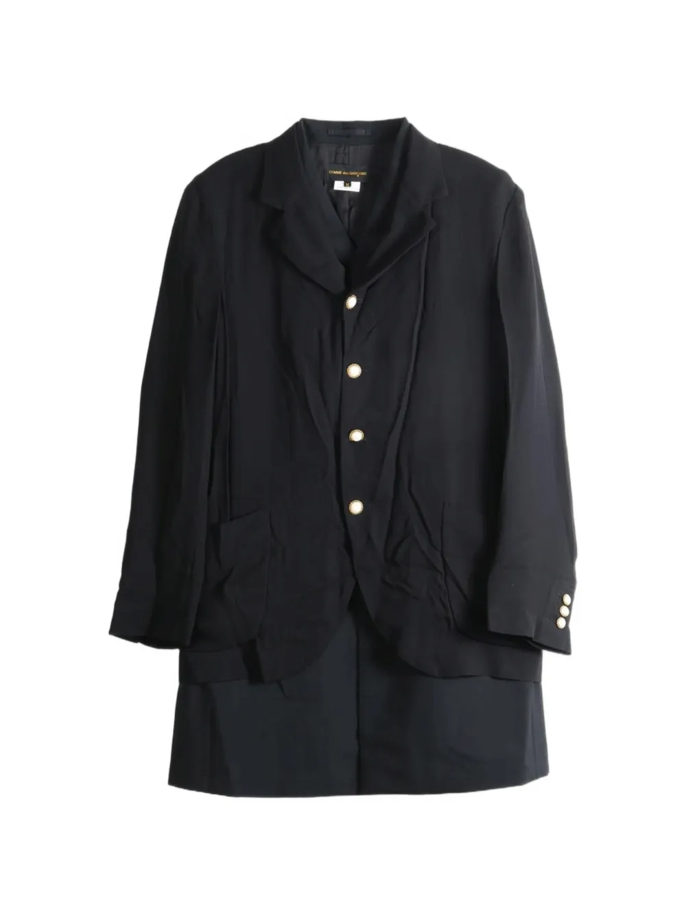 Comme Des Garçons layered-detail button-up jacket