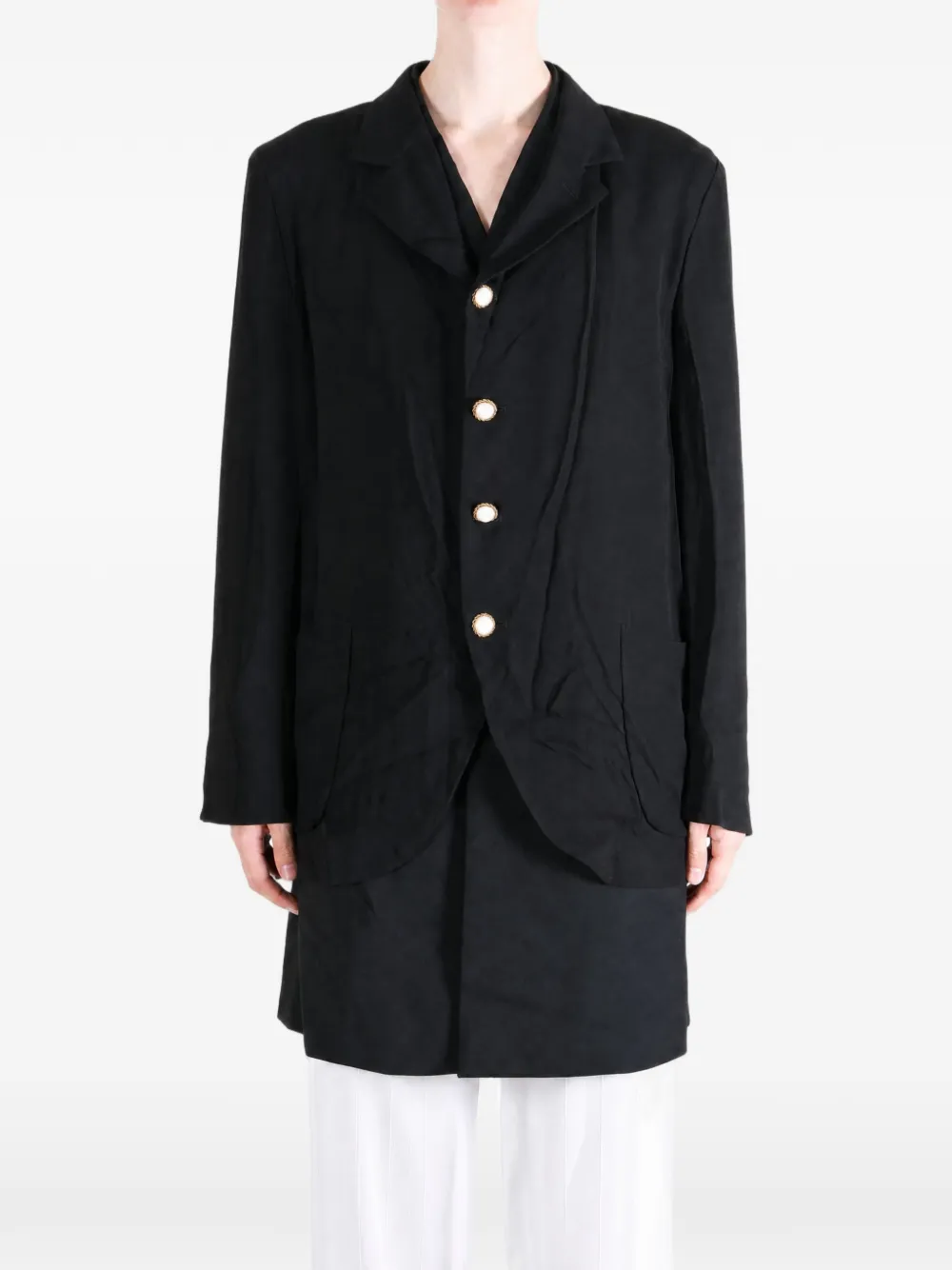 Comme Des Garçons Jack met gelaagd detail en knopen Zwart