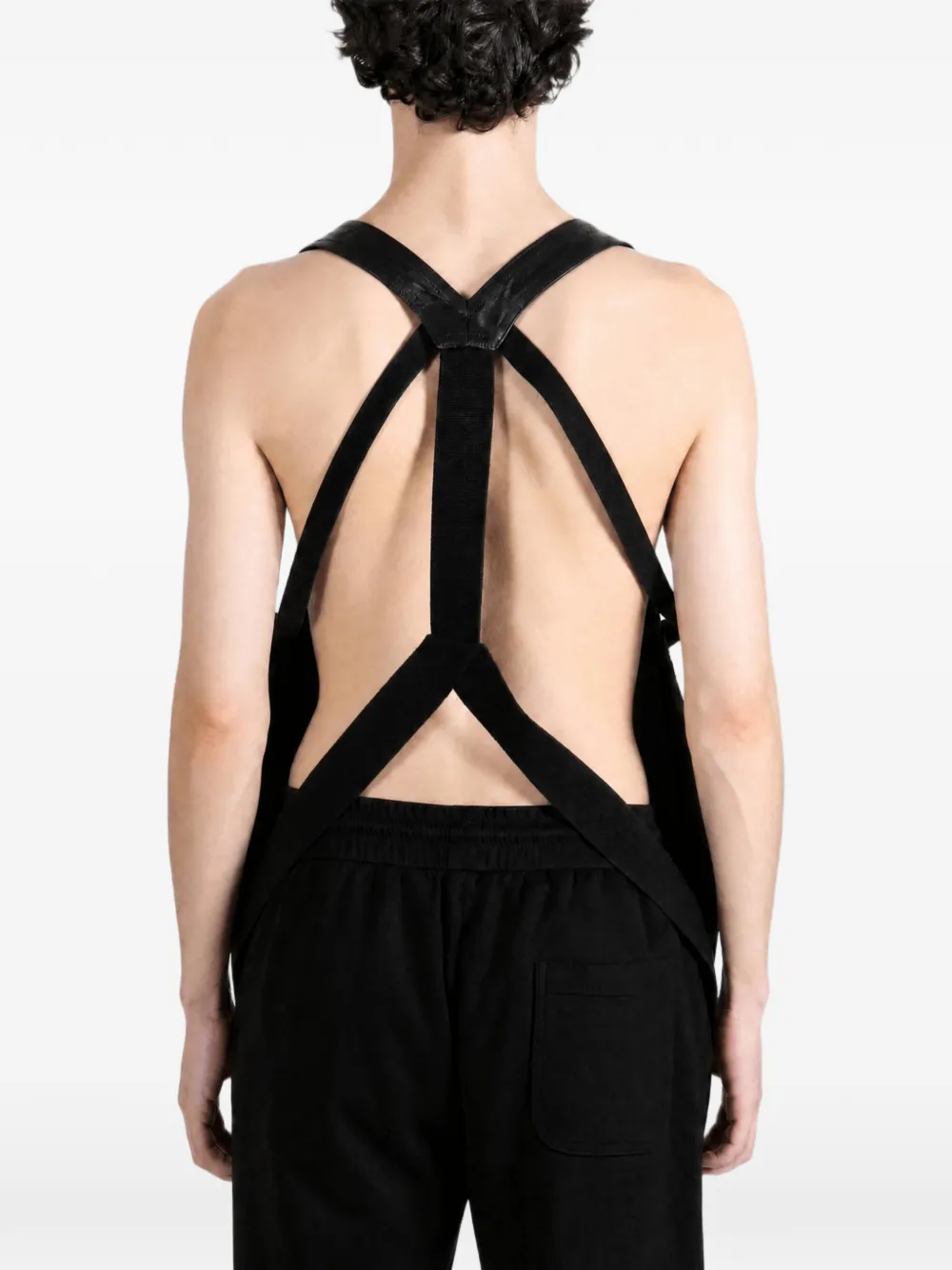Rick Owens Temple zip-detail leather vest Zwart