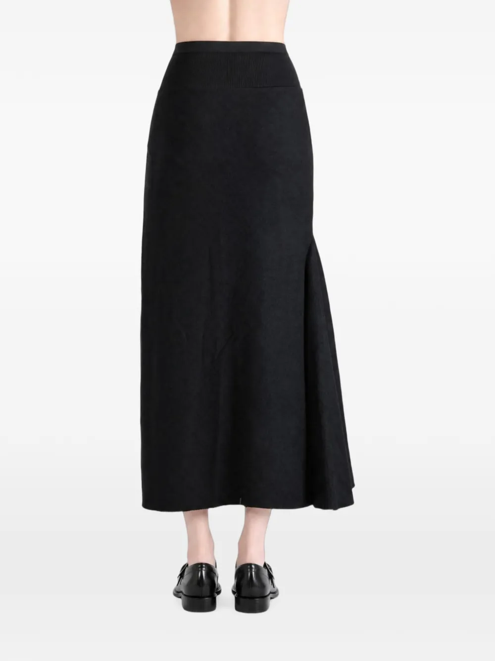 Rick Owens Calf Bias asymmetrische midi-rok met geribbelde taille Zwart