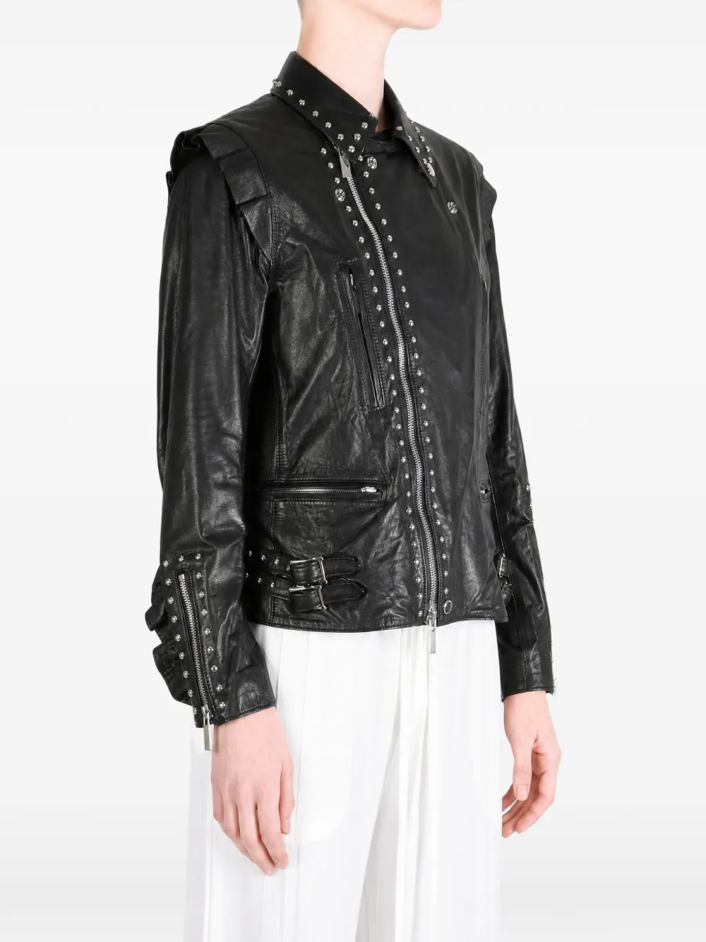 Noir Kei Ninomiya Jack met studs Zwart