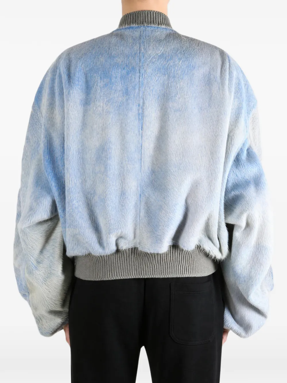Rick Owens Secchia Flight leren bomberjack met rits Blauw