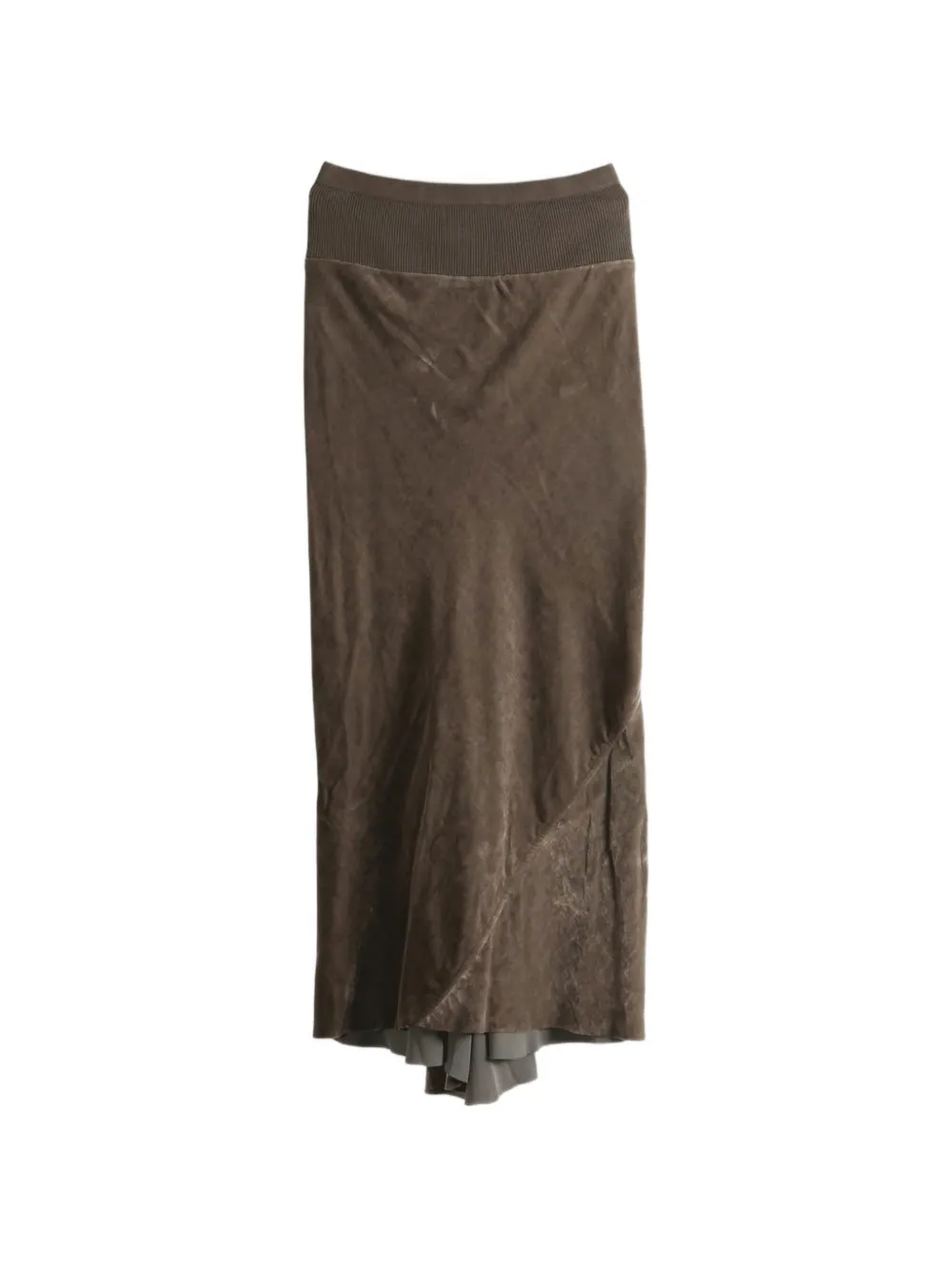 Rick Owens DRKSHDW asymmetric ribbed-waist skirt Bruin