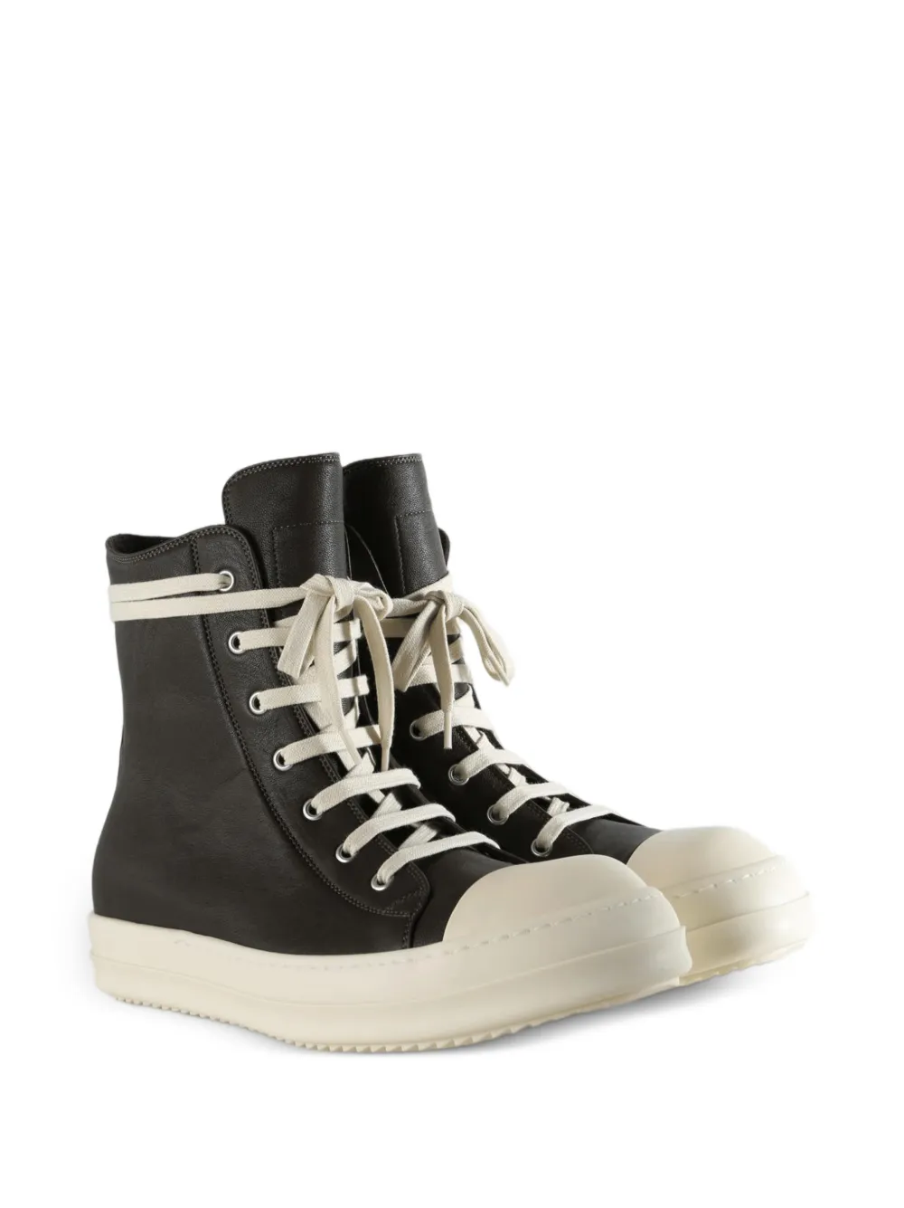 Rick Owens high-top leather sneakers Zwart