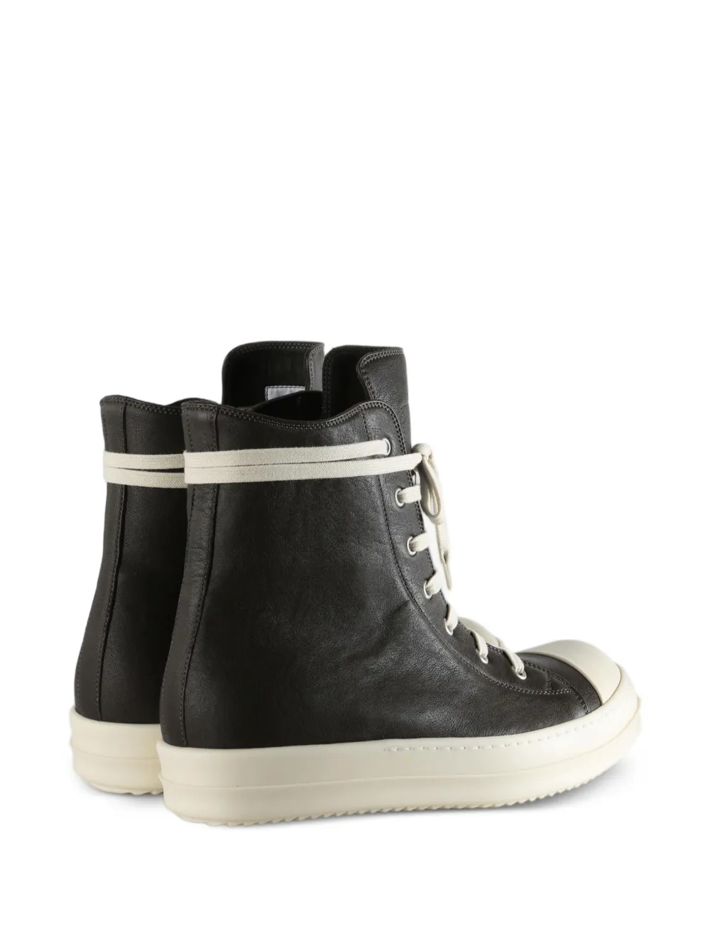 Rick Owens high-top leather sneakers Zwart