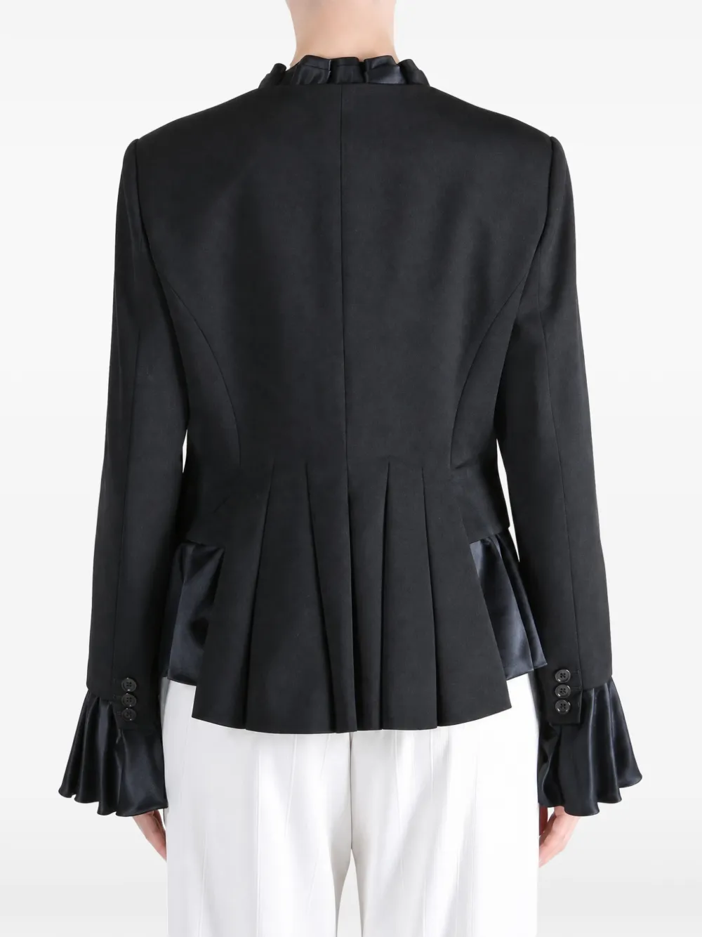 Noir Kei Ninomiya Jack met ruches afwerking Zwart