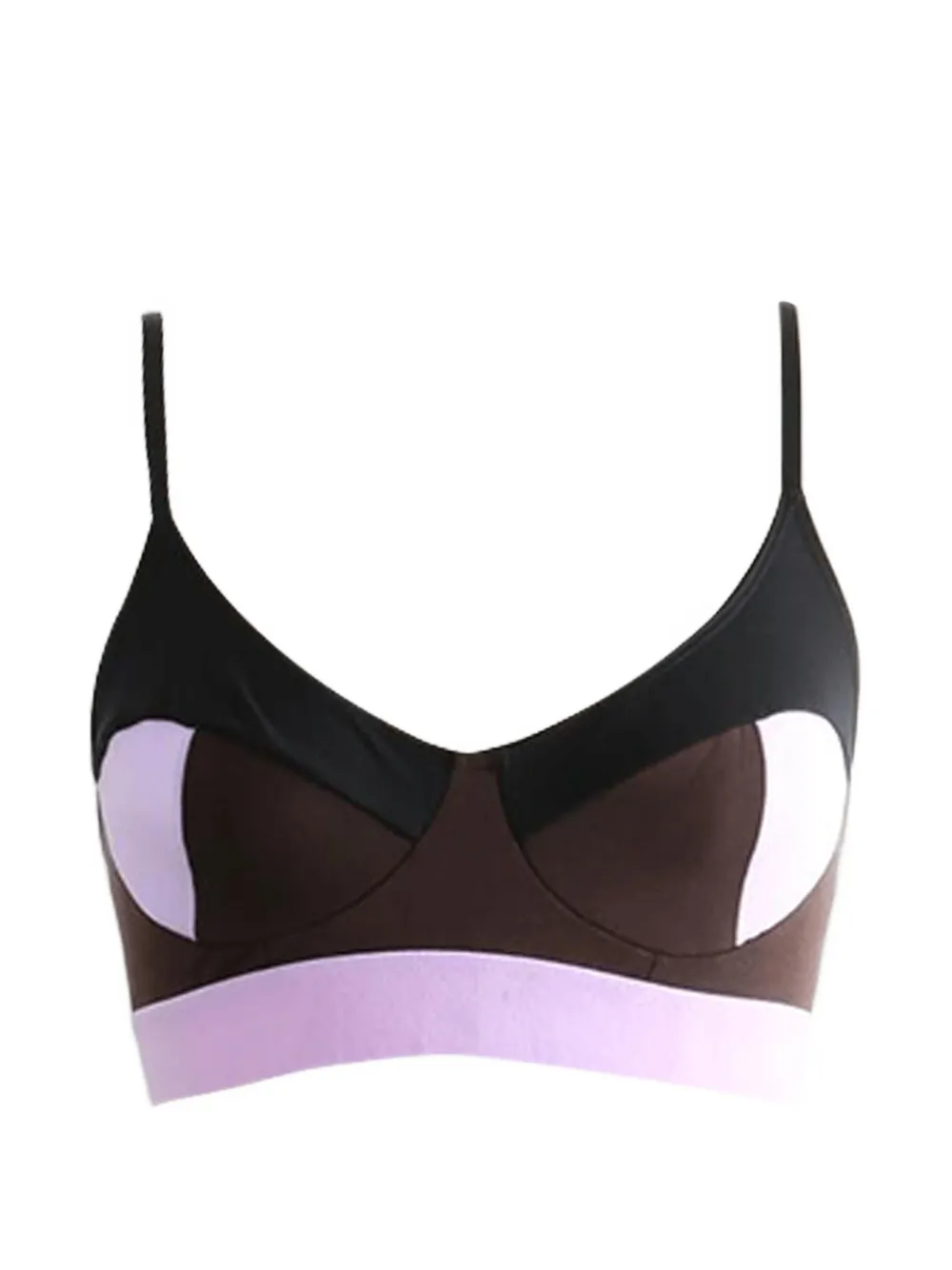 Baserange Triangel bh top met colourblocking Zwart