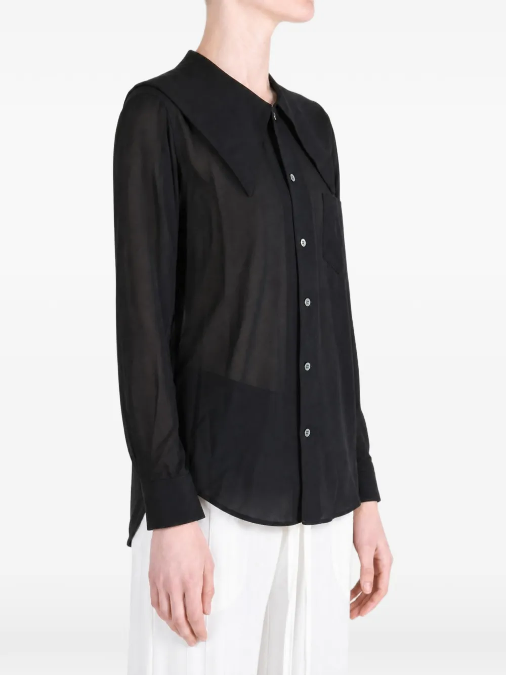 Comme Des Garçons Blouse met oversized kraag Zwart
