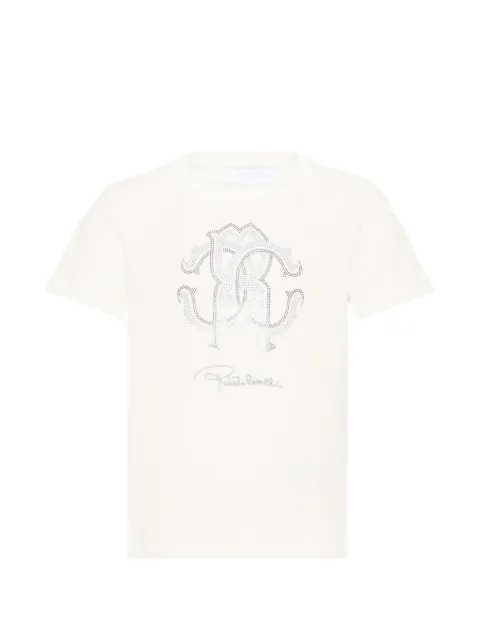Roberto Cavalli Junior crystal-monogram T-shirt