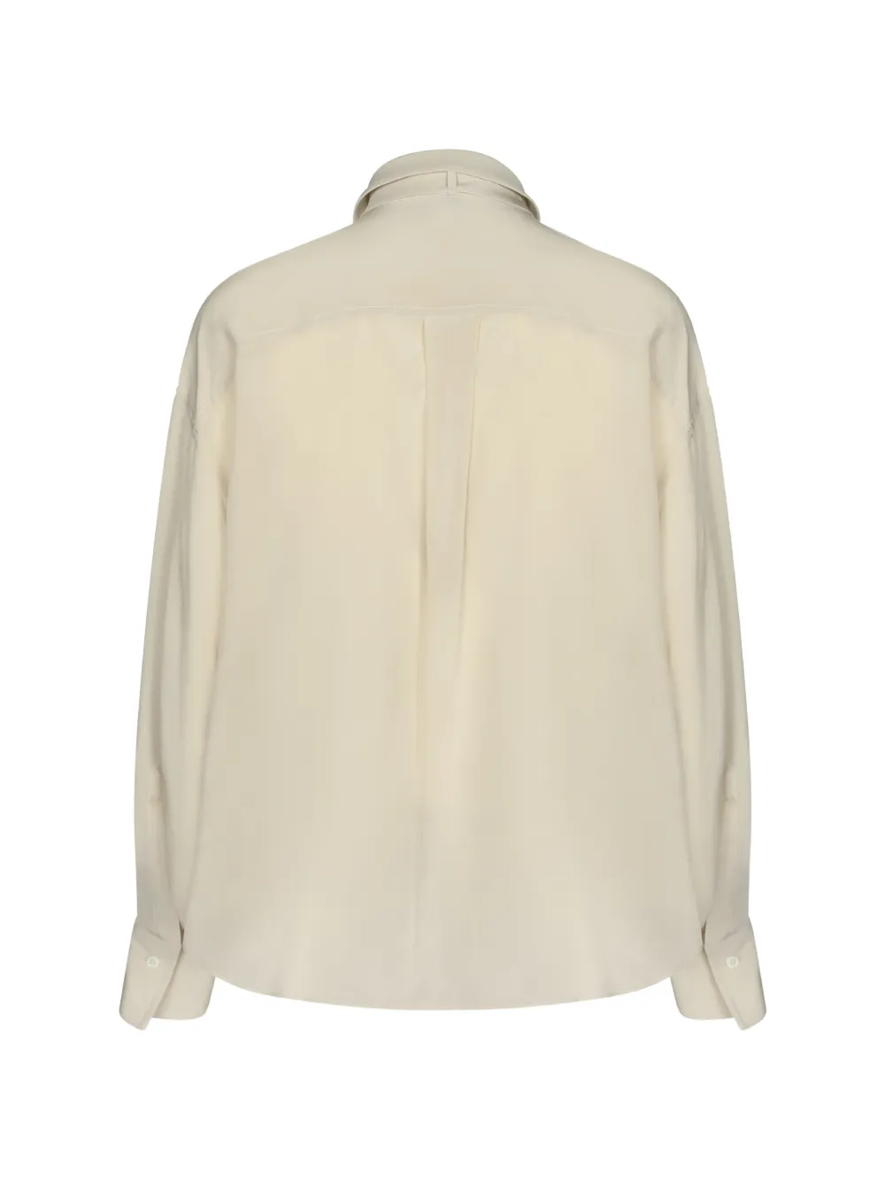 Brunello Cucinelli Zijden overhemd met sjaaldetail Beige