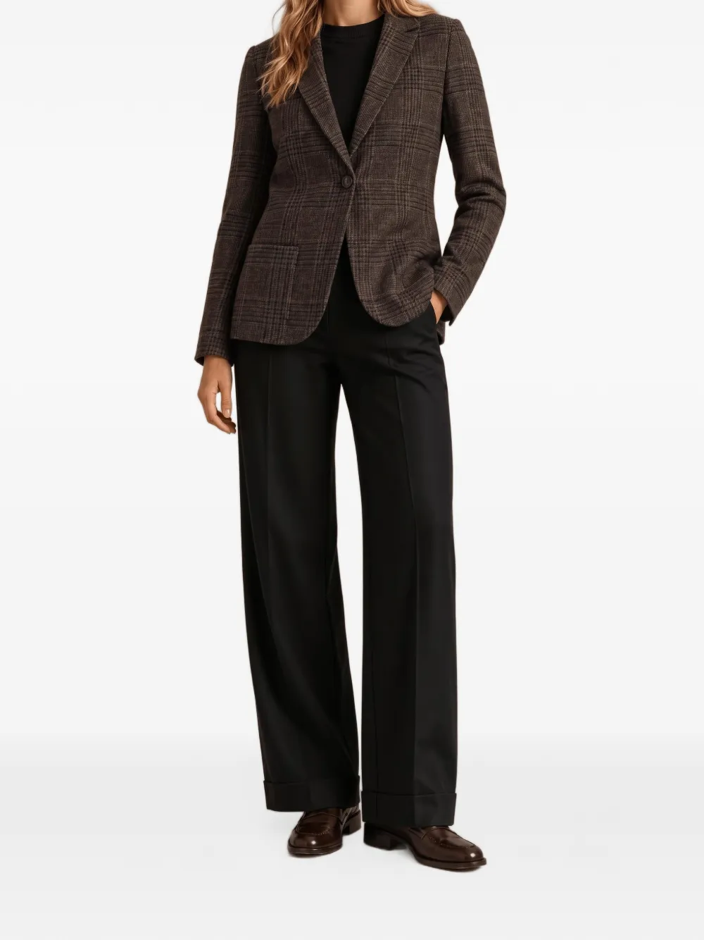 Circolo 1901 check-pattern single-breasted blazer Bruin