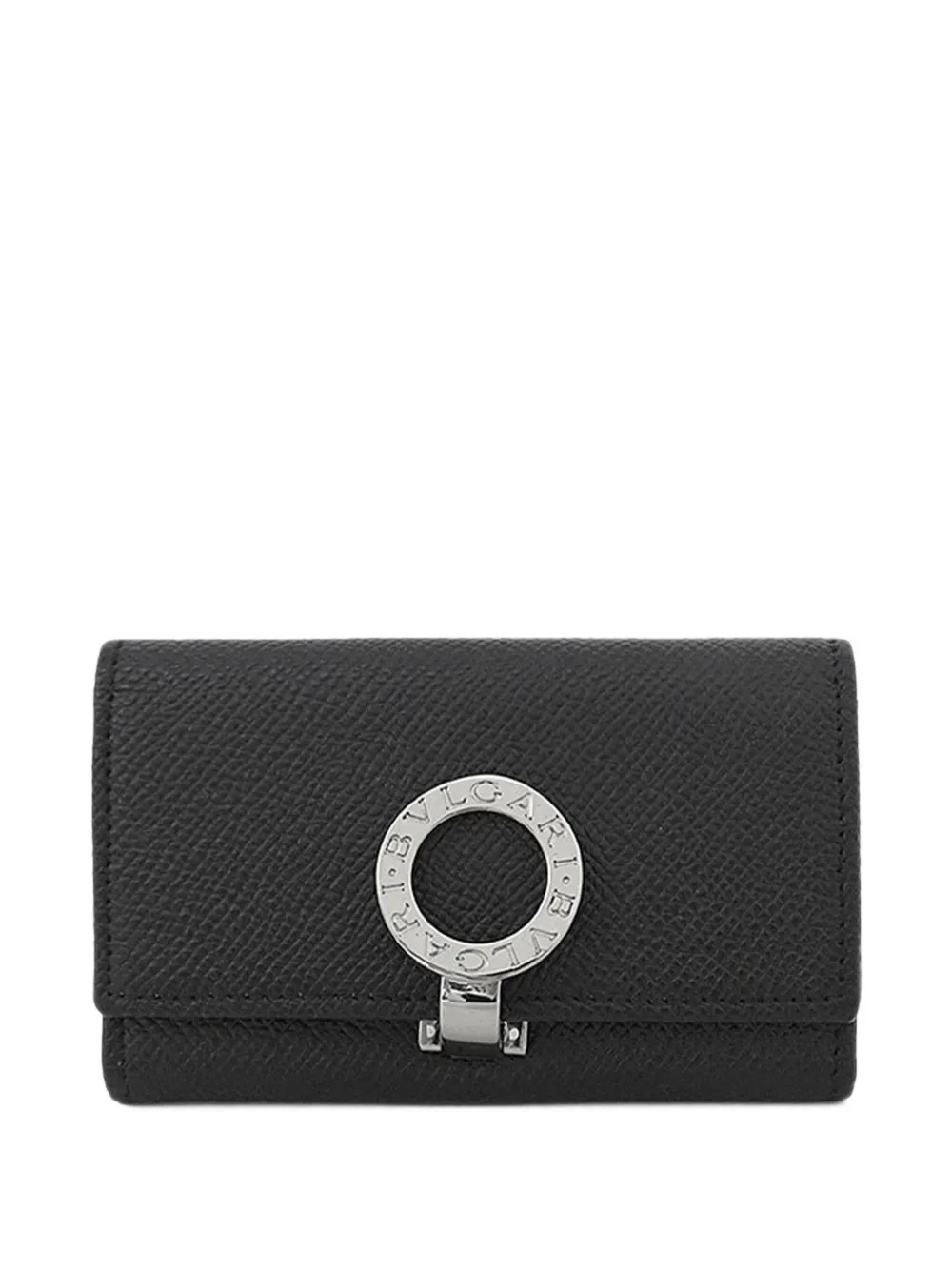 Bvlgari Pre-Owned 2000-2026 Grained Calfskin Logo Clip Case key holder - Schwarz