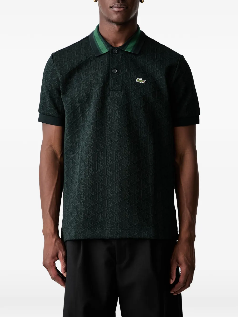Lacoste Poloshirt met monogramprint Groen