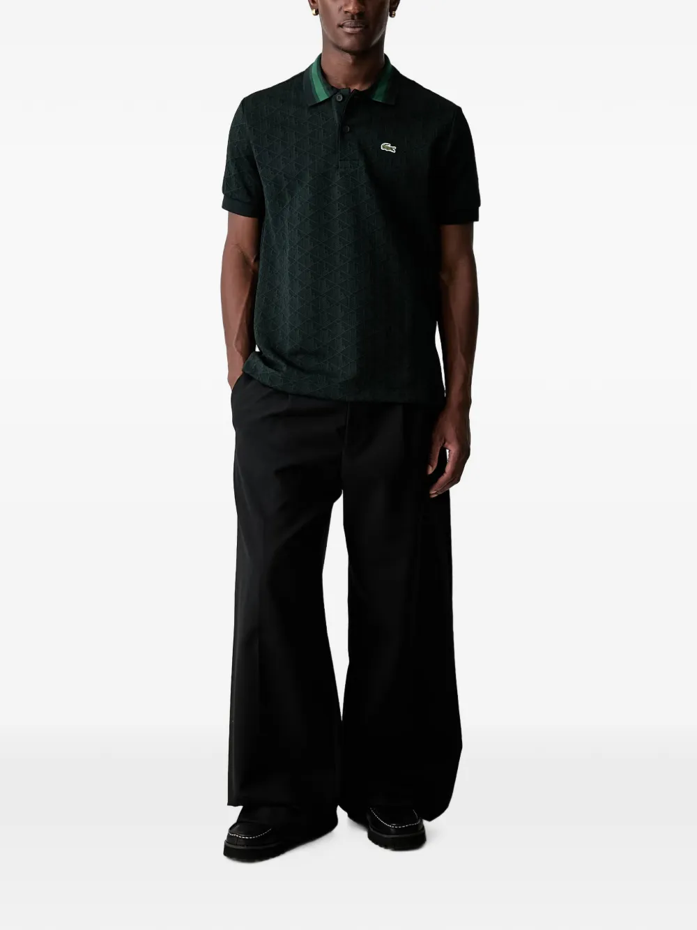 Lacoste Poloshirt met monogramprint Groen