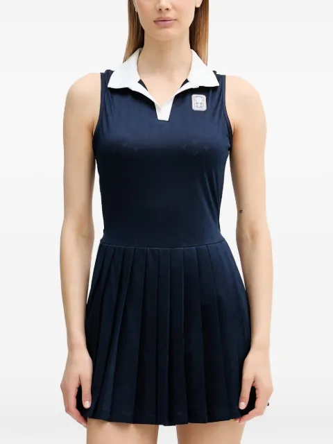 Lacoste Heritage pleated sleeveless mini dress