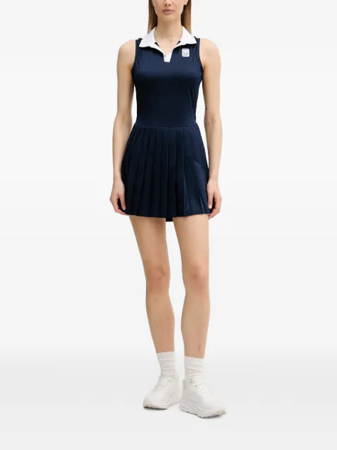 Lacoste Heritage pleated sleeveless mini dress