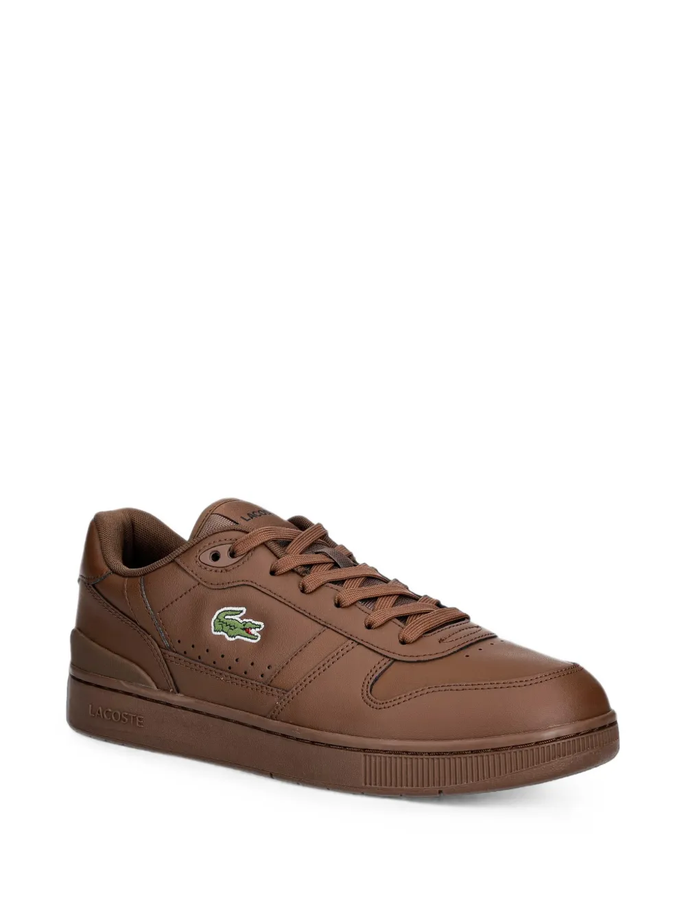 Lacoste T-Clip logo-patch leather sneakers Bruin