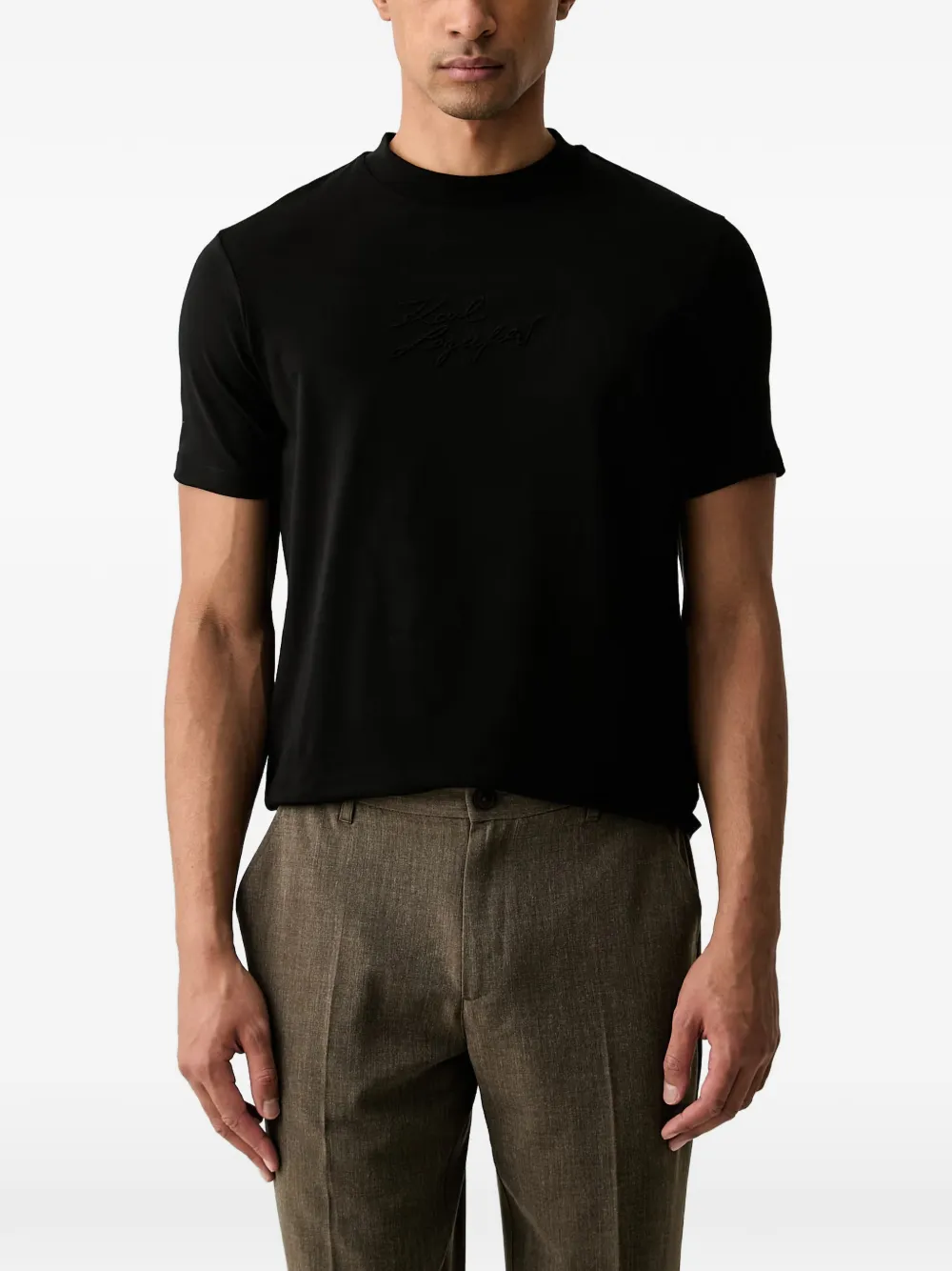 Karl Lagerfeld logo-embroidered short-sleeve T-shirt