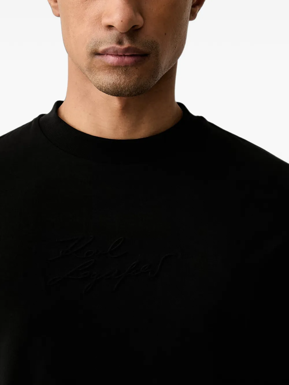 Karl Lagerfeld T-shirt met geborduurd logo Zwart