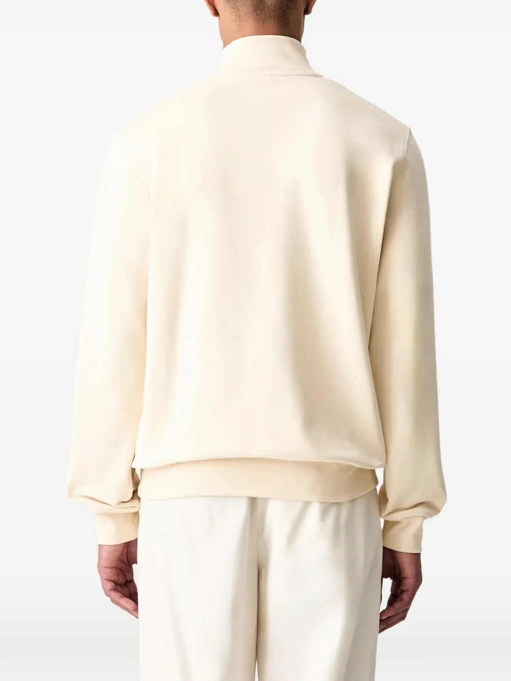 Lacoste Sweater met logopatch en kwartrits Beige
