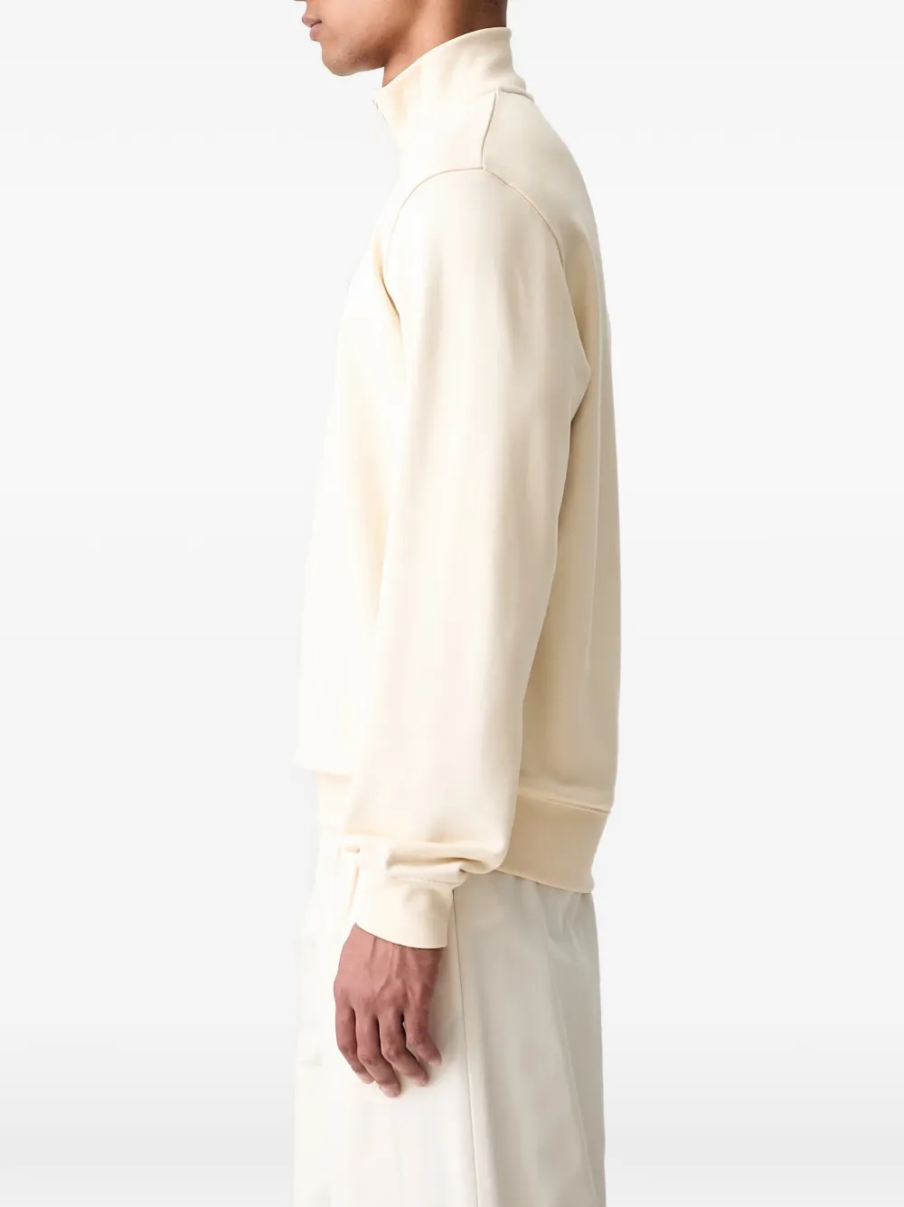 Lacoste Sweater met logopatch en kwartrits Beige
