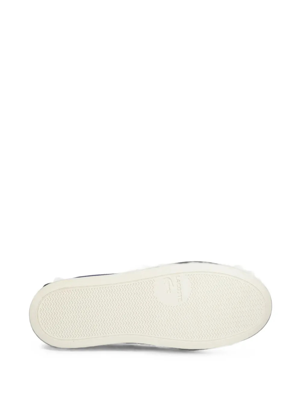 Lacoste Aubrey faux-fur trim loafer-style slippers Blauw