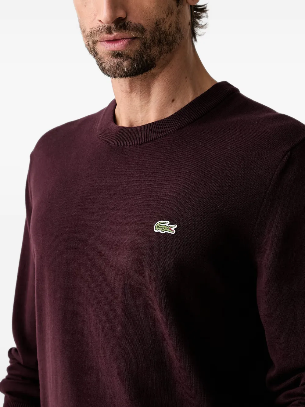 Lacoste Sweater met logopatch Rood