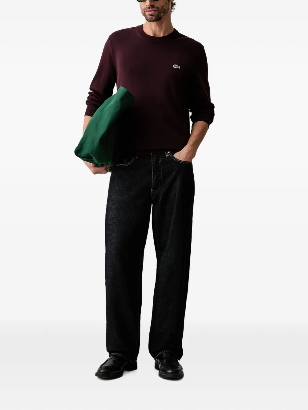 Lacoste Sweater met logopatch Rood