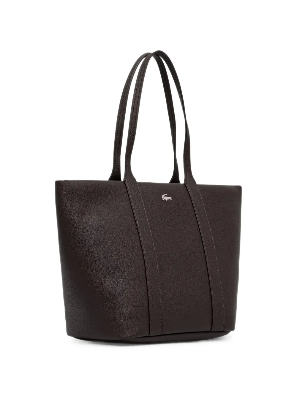 Lacoste shopper met bewerkte textuur en logoplakkaat Bruin