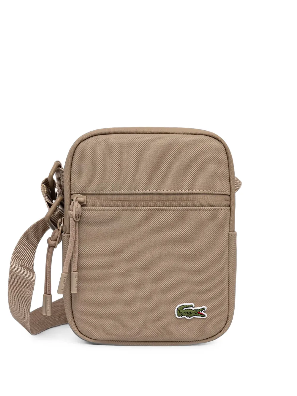 Lacoste small Lcst Slimline fastening shoulder bag - Marrone