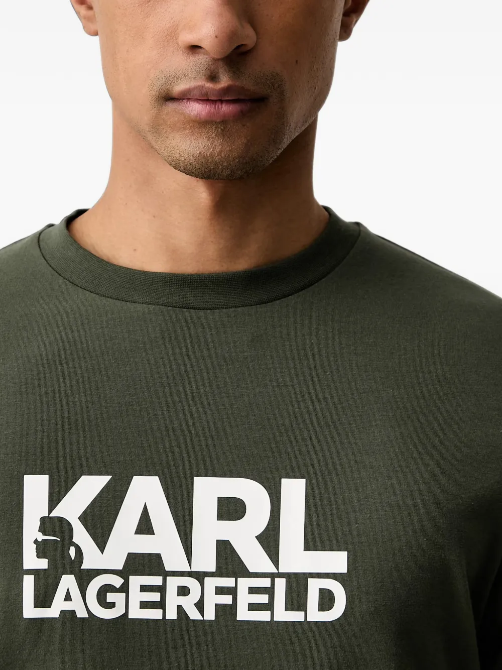 Karl Lagerfeld T-shirt met logoprint Groen