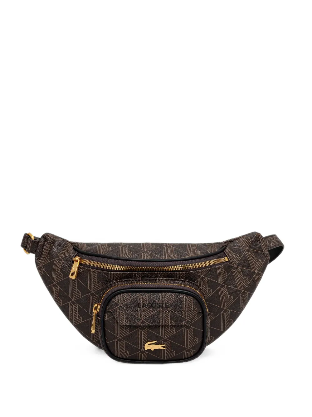 Lacoste The Blend monogram-print belt bag - Marrone