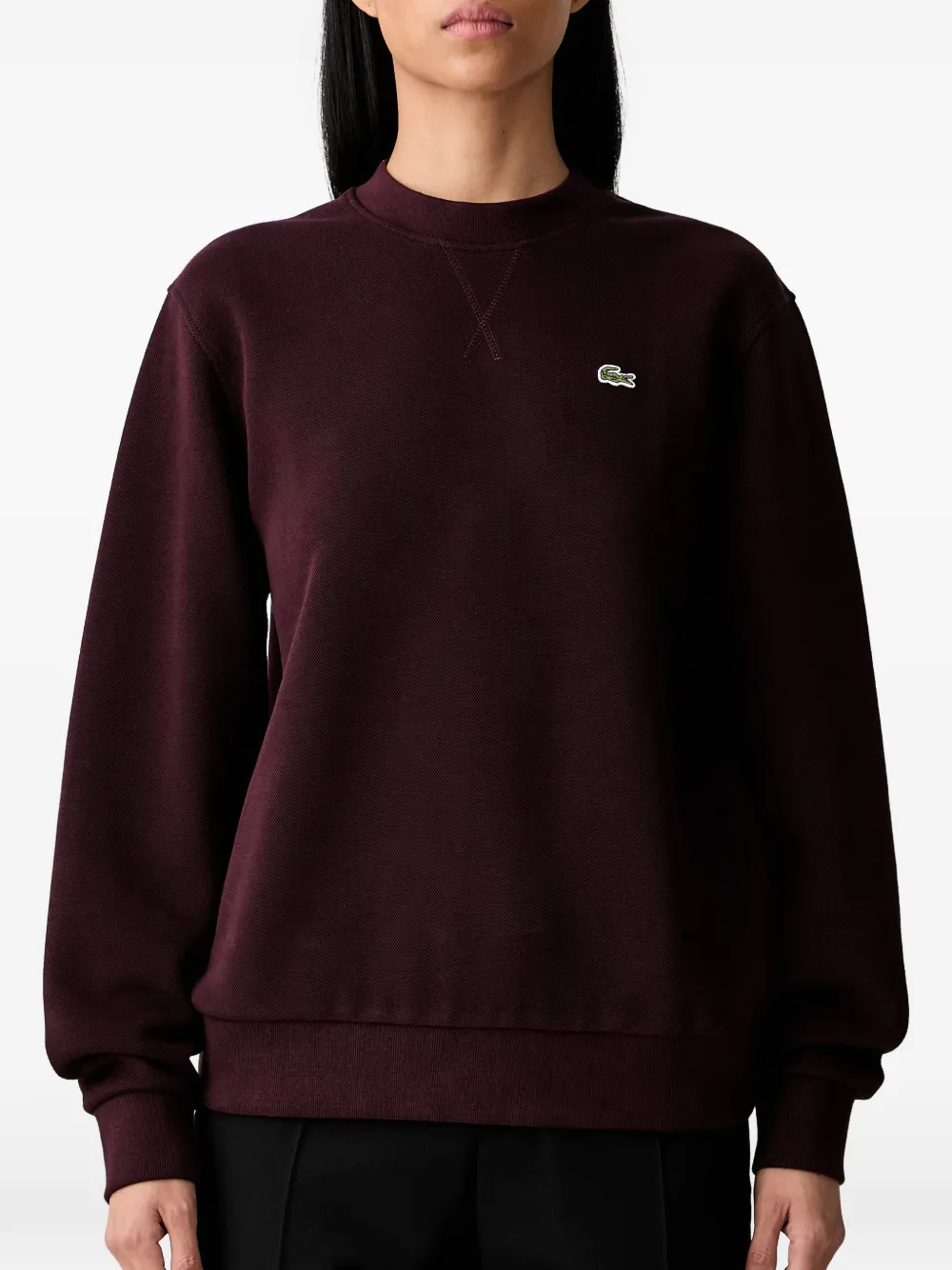 Lacoste Sweater met logopatch Rood