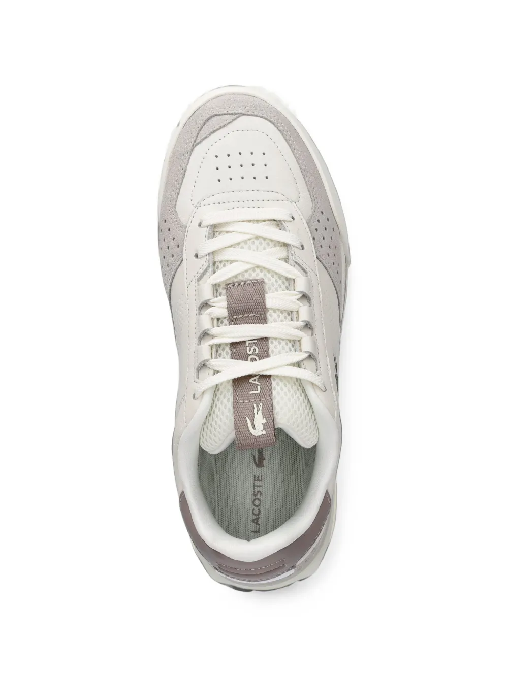 Lacoste perforated panelled sneakers Wit