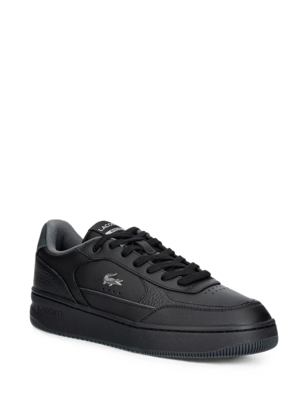 Lacoste logo-plaque panelled sneakers Zwart