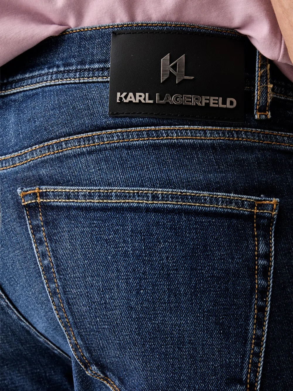Karl Lagerfeld faded slim-fit jeans Blauw