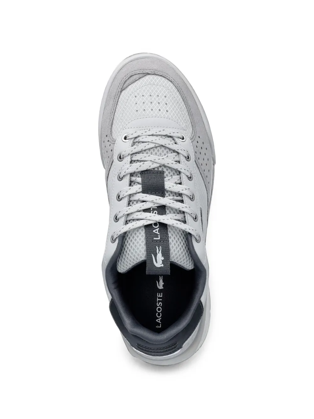 Lacoste Slam Break logo-patch panelled sneakers Grijs