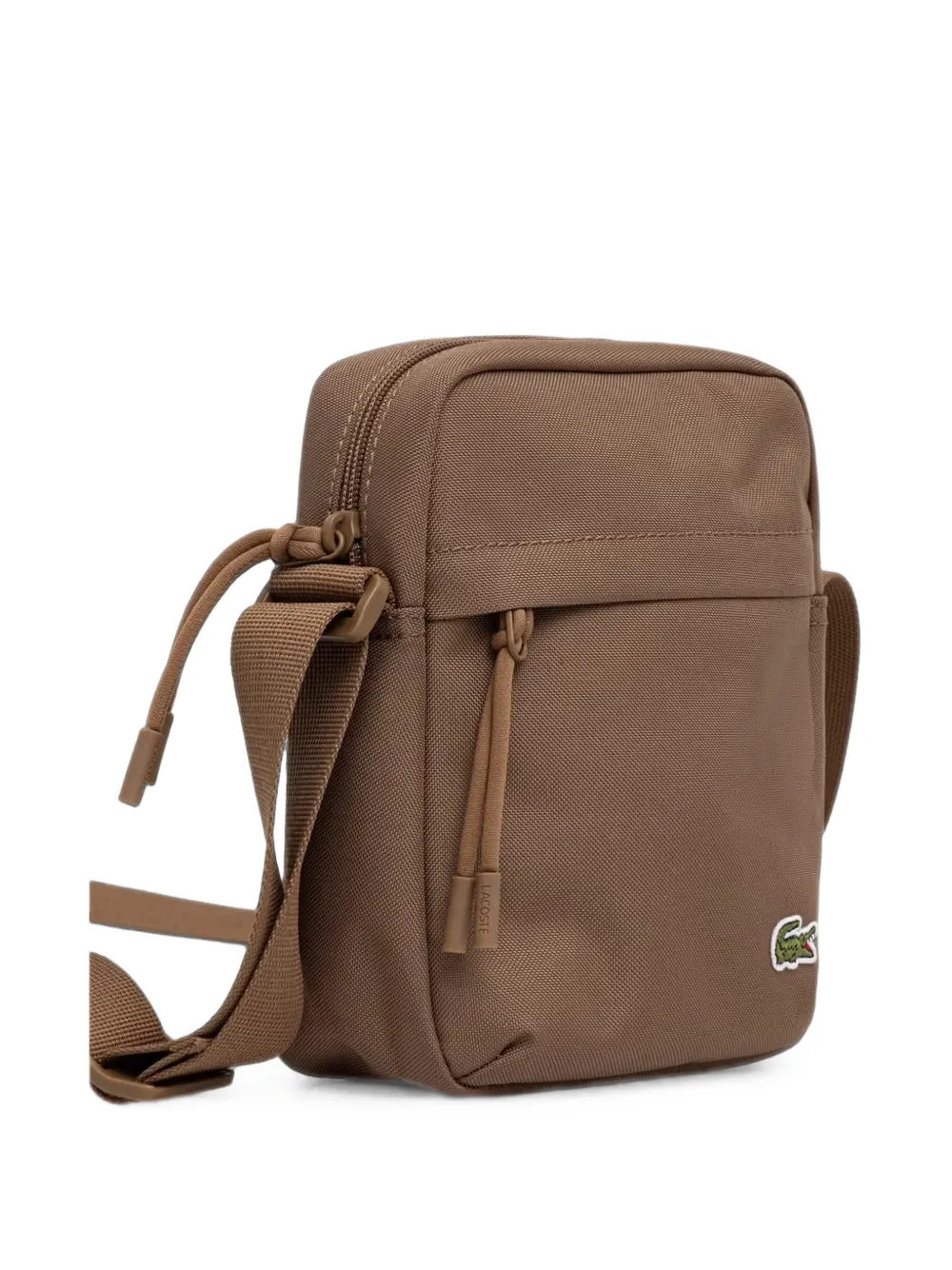Lacoste Neocroc heuptas met logo-patch en ritssluiting Bruin