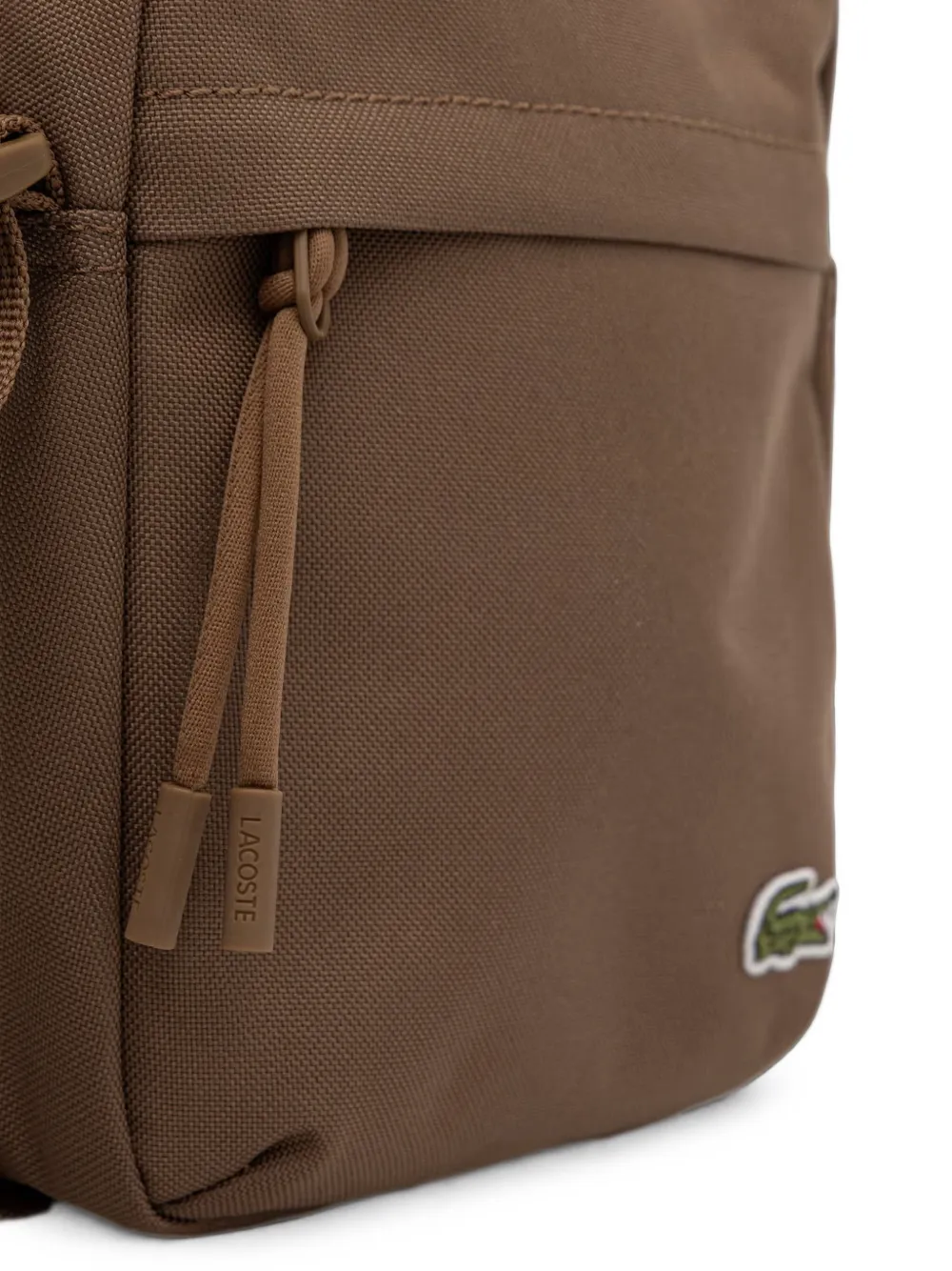 Lacoste Neocroc heuptas met logo-patch en ritssluiting Bruin