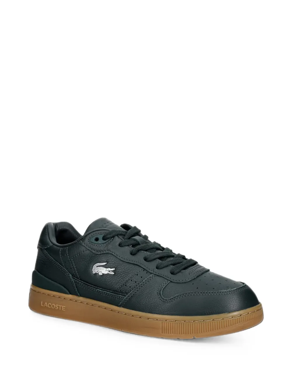 Lacoste T-Clip perforated leather sneakers Groen