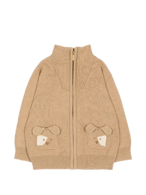 Mayoral dog-patch zip-up cardigan