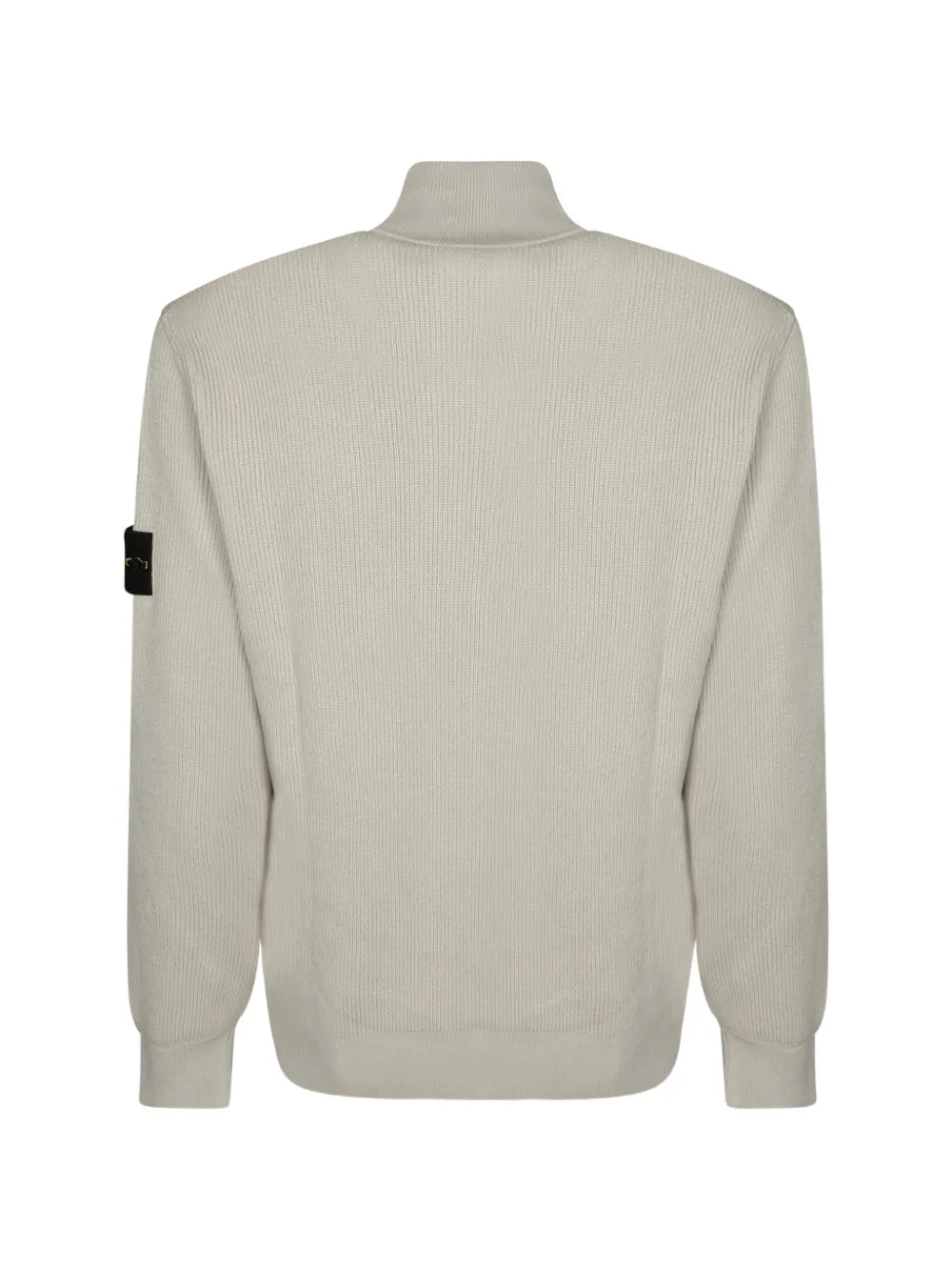 Stone Island 5100126 geribbelde regular-fit trui met rits van biologisch katoen Beige