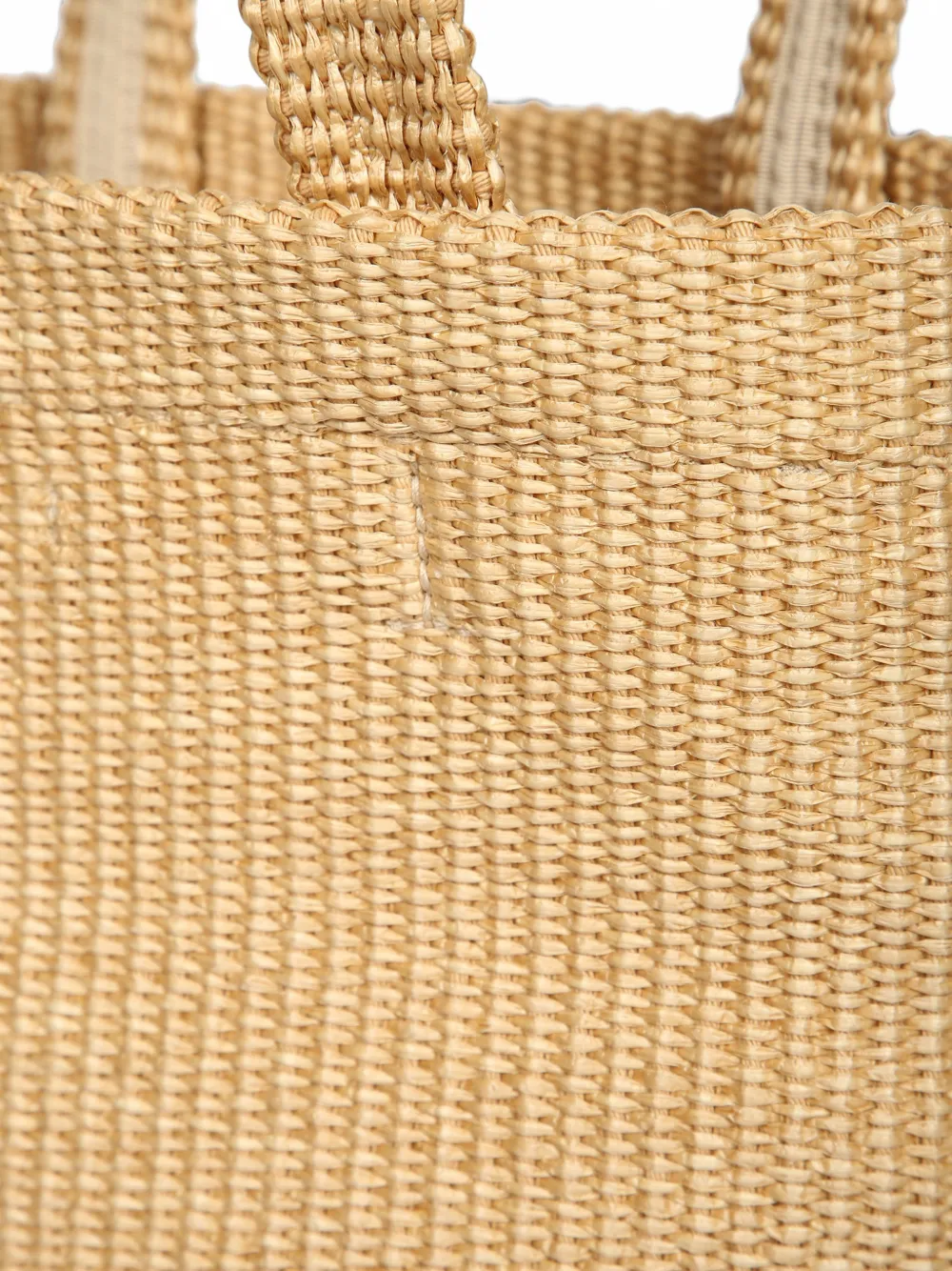 Jimmy Choo Shopper van geweven raffia met geborduurd logo Beige